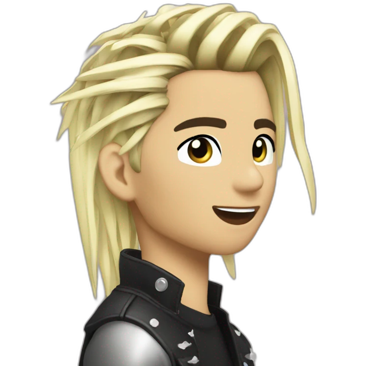 bill kaulitz, blonde, singing emoji