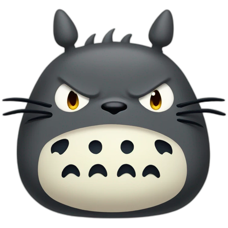 Angry dark Totoro emoji