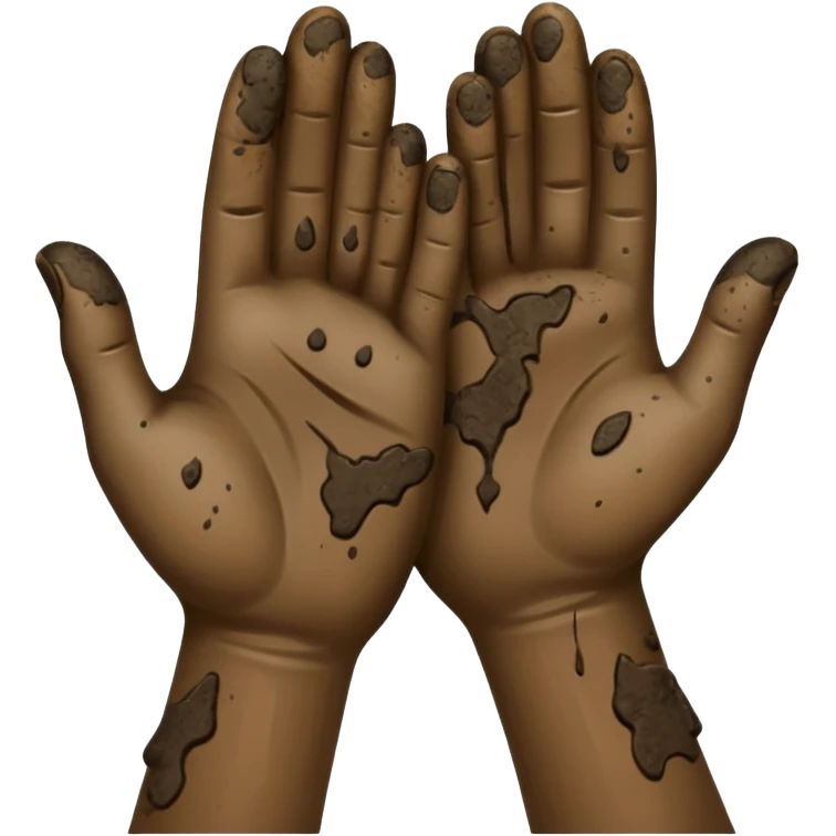 dirty hands of mud emoji