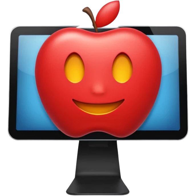 computer screen displaying .com emoji style Apple emoji