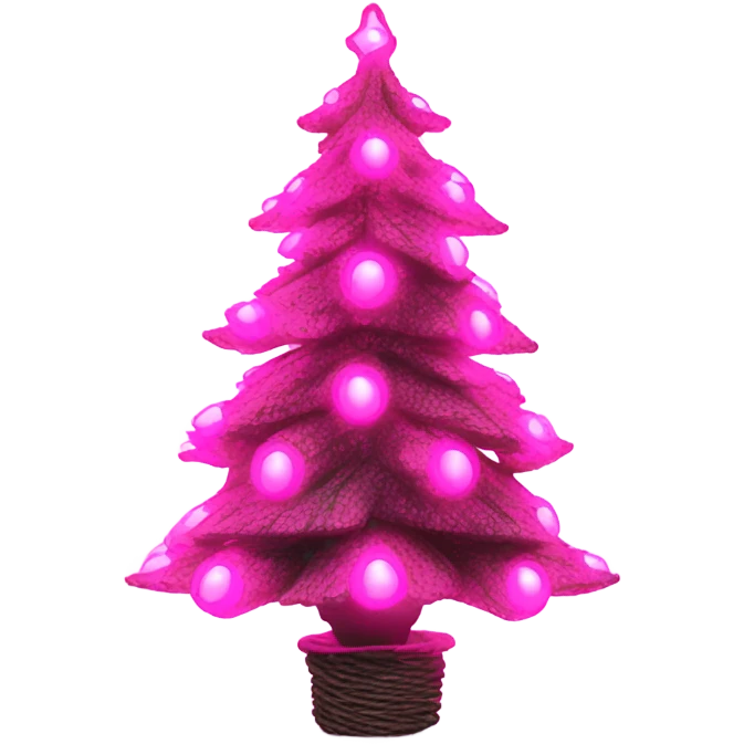 Pink Christmas tree Ruth cyan LED lights emoji