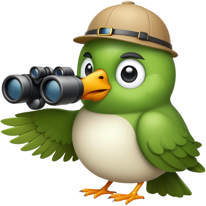Bird with binoculars emoji