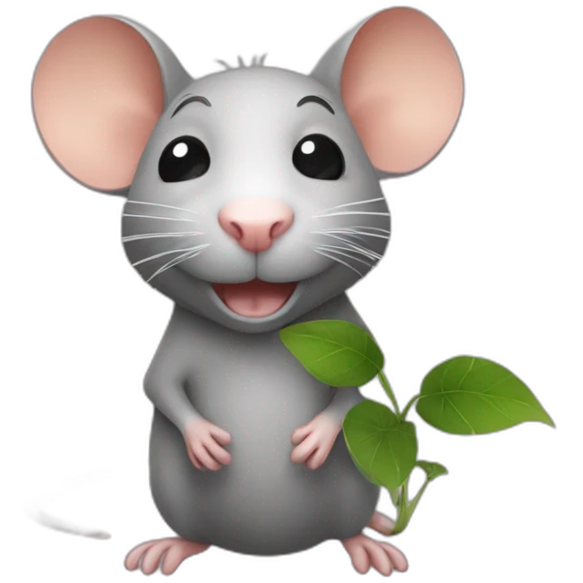 rat avec des plantes emoji