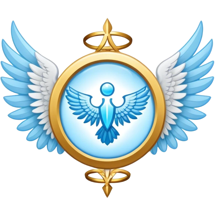 wings emblem holy saint light blue emoji