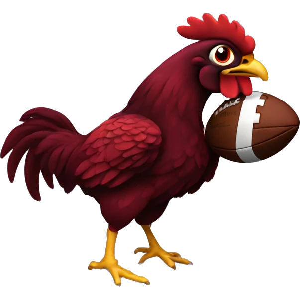 Garnet gamecock playing football emoji