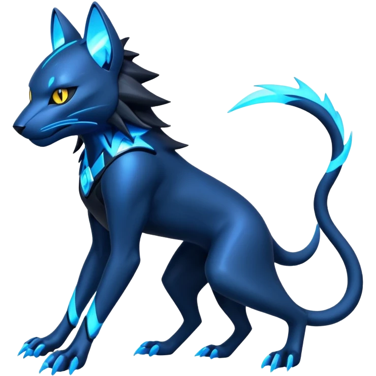 Modern Cyber Luxray-creature, full body emoji