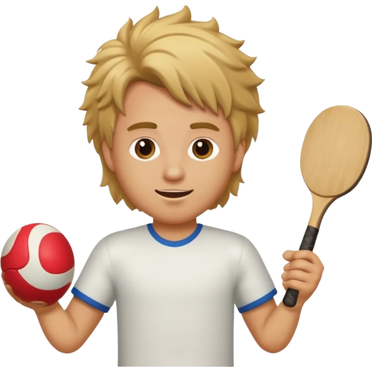 Chico  rubio bajo el sol jugando padel  emoji