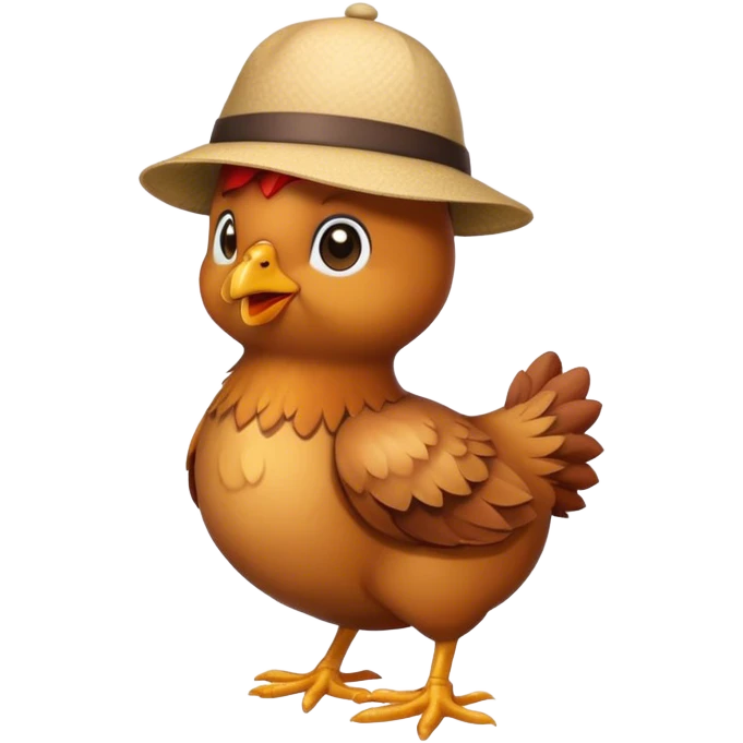 Chicken with hat emoji