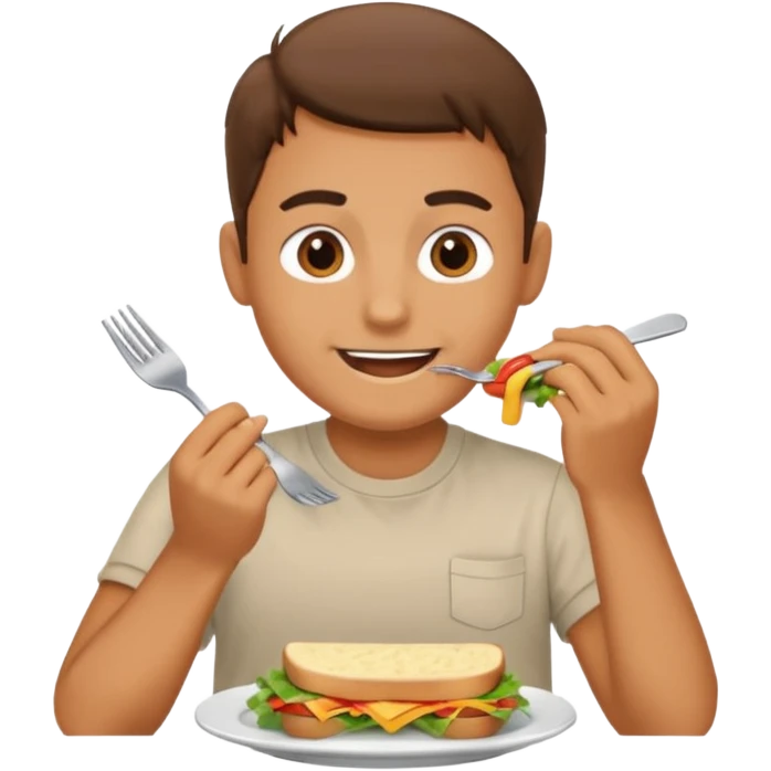 someone eating lunch emoji