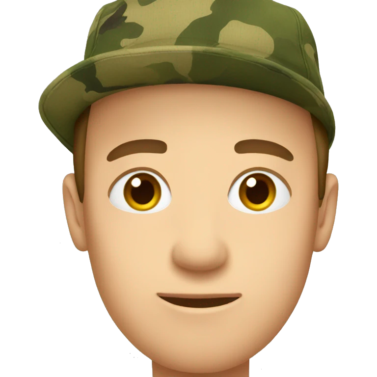Cameron wearing a camo hat emoji