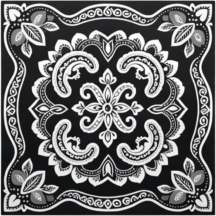 Black Paisley Bandana emoji
