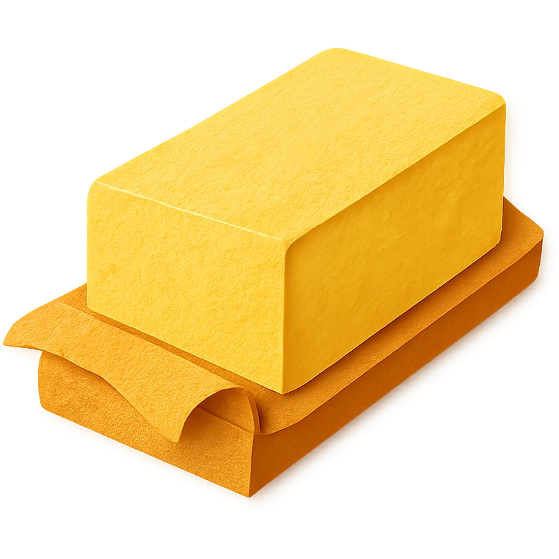 paper craft style butter stick, layered paper look emoji