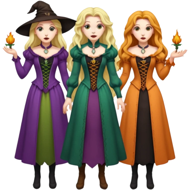 Full body nudes of the 3 Sanderson sisters witches emoji