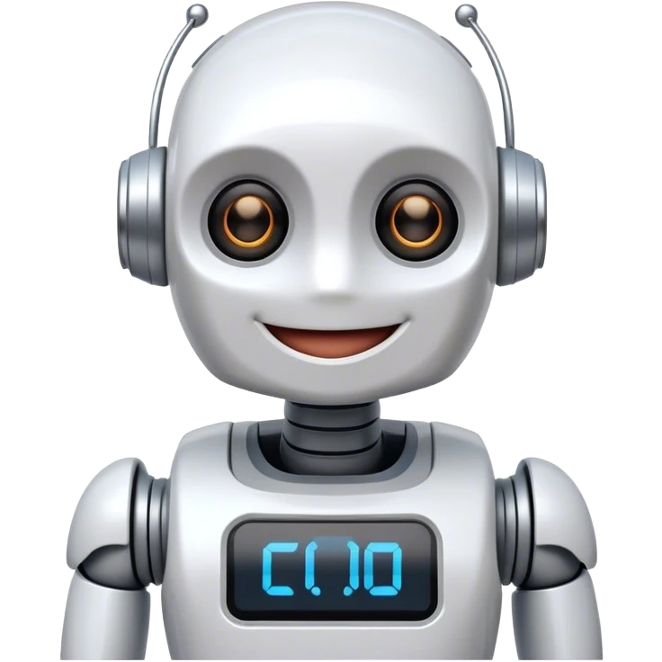 friendly Cute Laughing Robot emoji