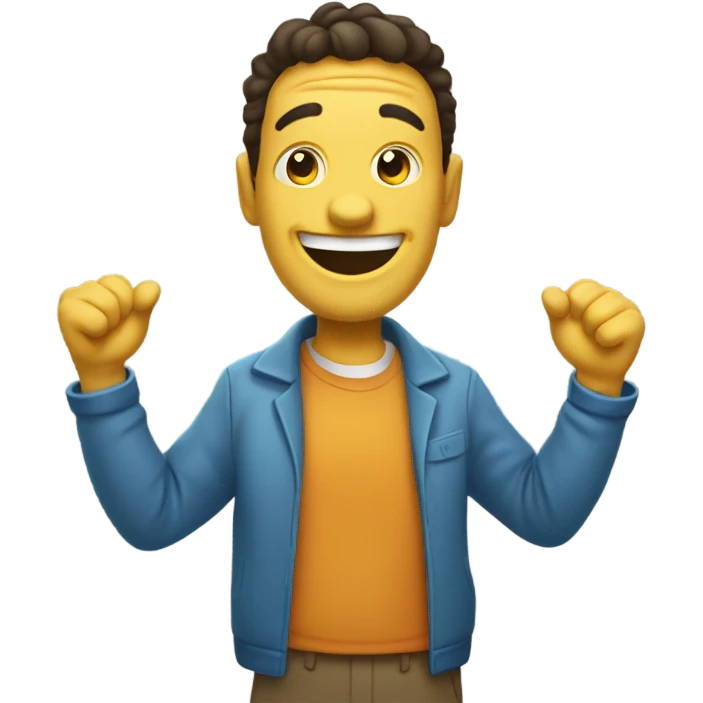 A sillly fellow giving you 14 thumbs up! emoji