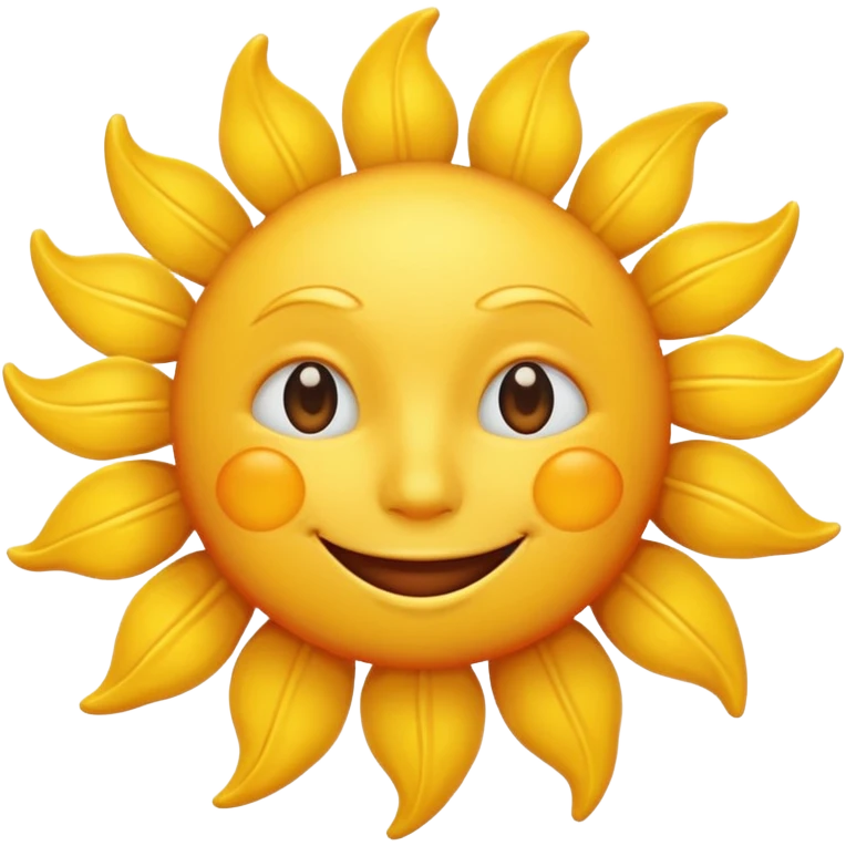 smiling sun emoji, simple and cheerful emoji