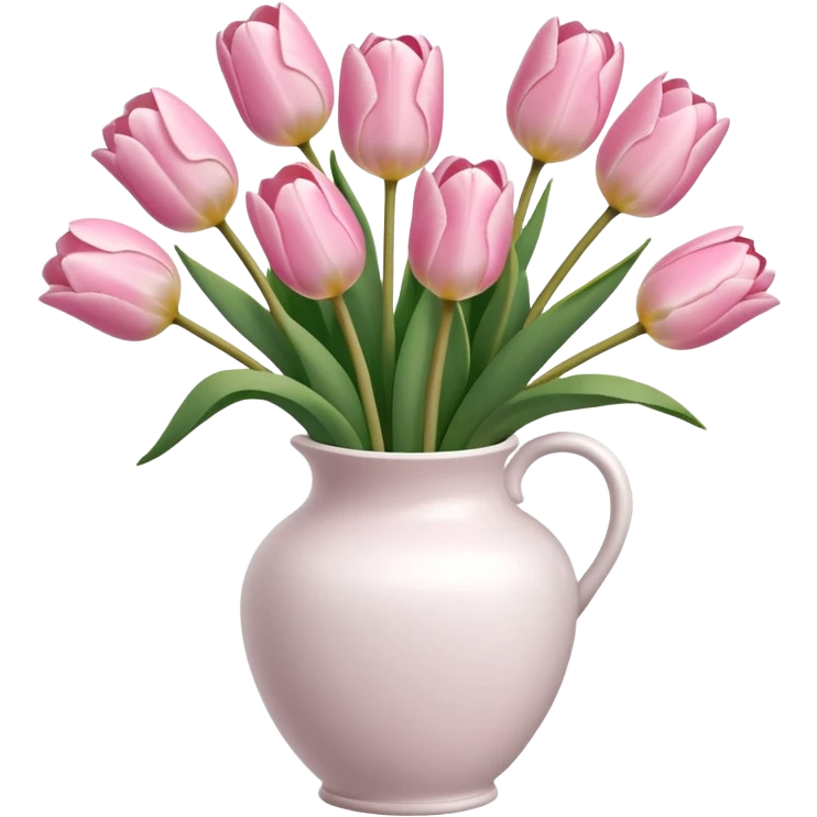 Light pink tulips in white vase emoji