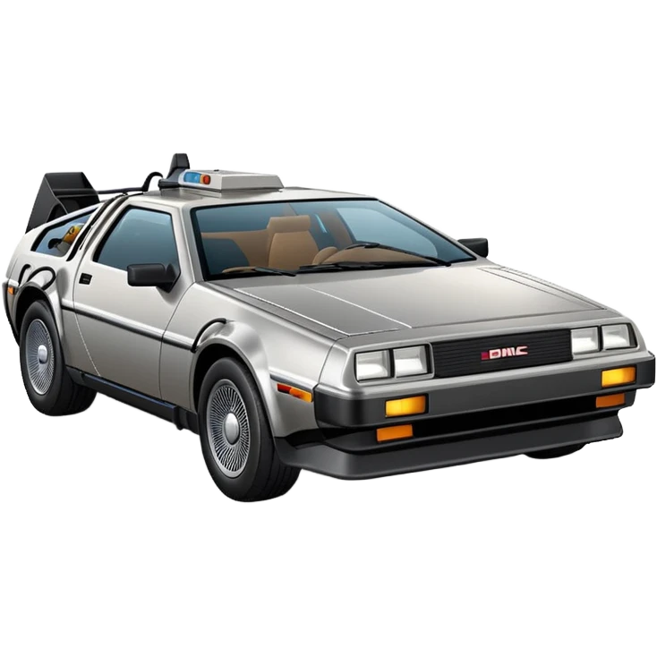 DeLorean DMC-12 driving emoji