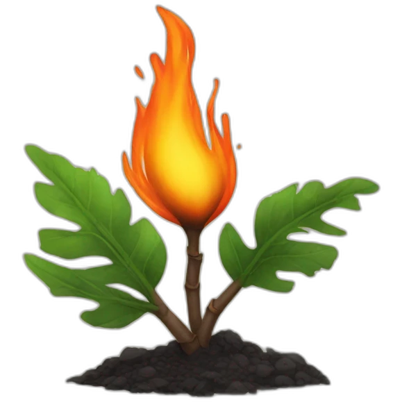 A burned plant emoji