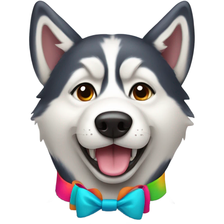 Husky wearing a bow  emoji