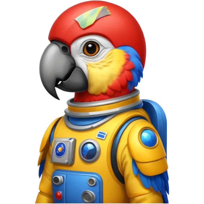 parrot with astronaut suit emoji