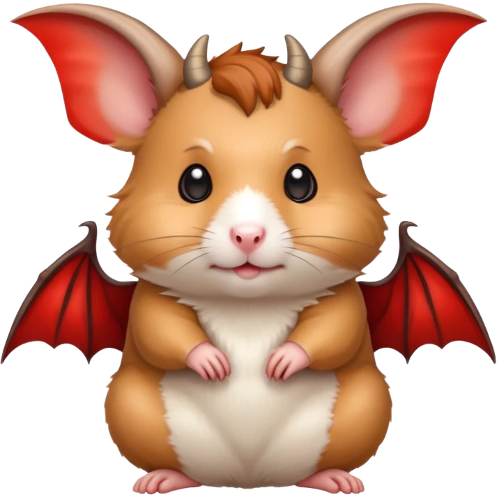 Hamster with horns and red bat wings emoji