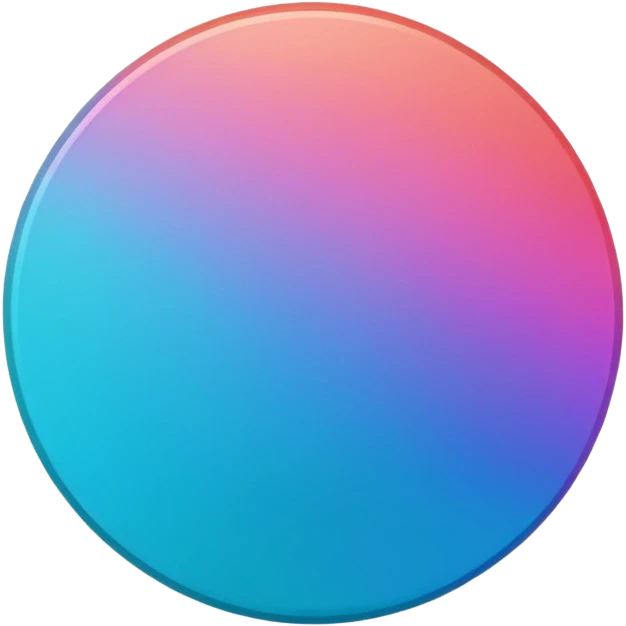 
Rotate 35 degree  coin color in in gradient of turquoise, blue, pink, purple, and coral emoji