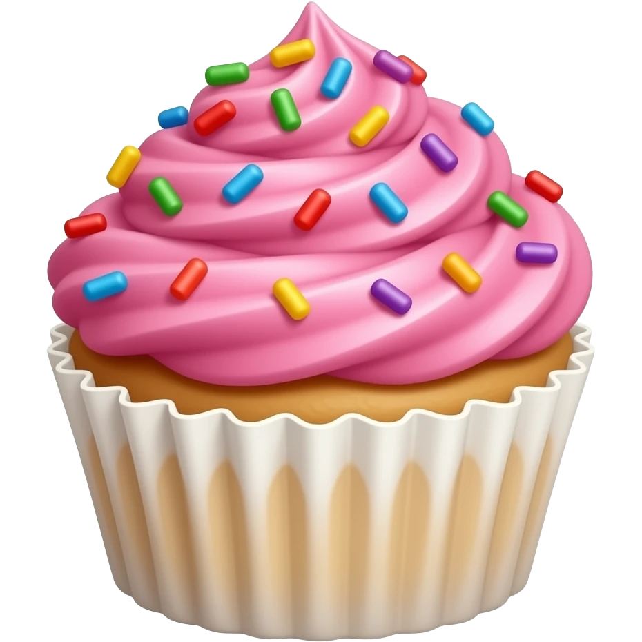Cupcake with pink icing emoji