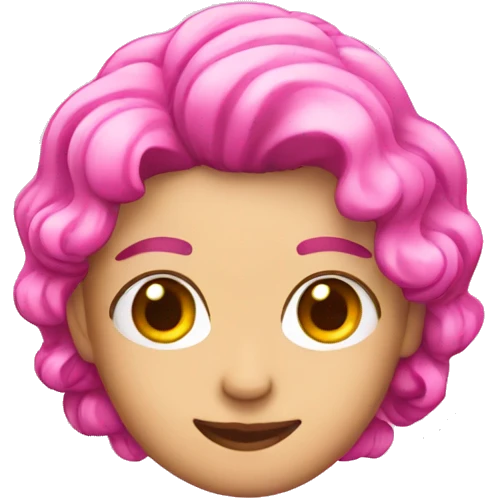 Pink hair clip emoji