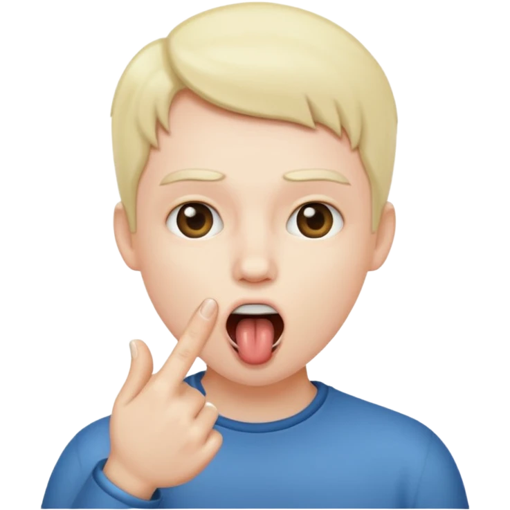Finger in open mouth emoji