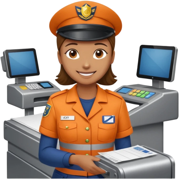 sorting clerk at conveyor  in postal crew emoji