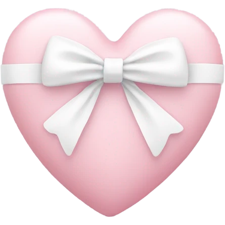 Pastel pink heart with white bow emoji
