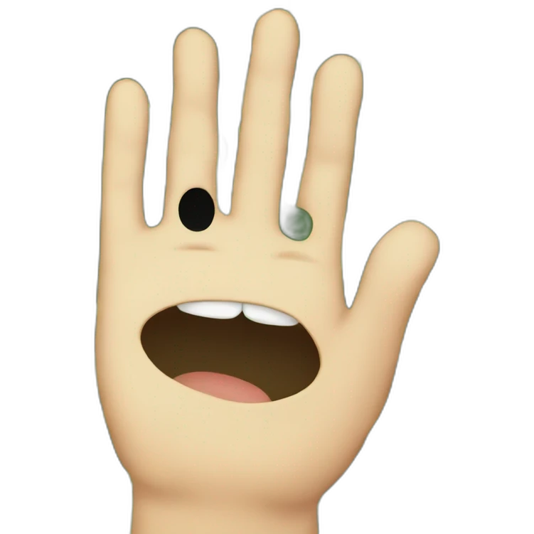 peeping through the palm emoji