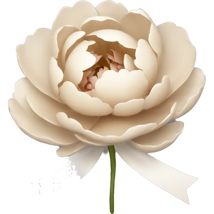Peonie beige with white bow emoji
