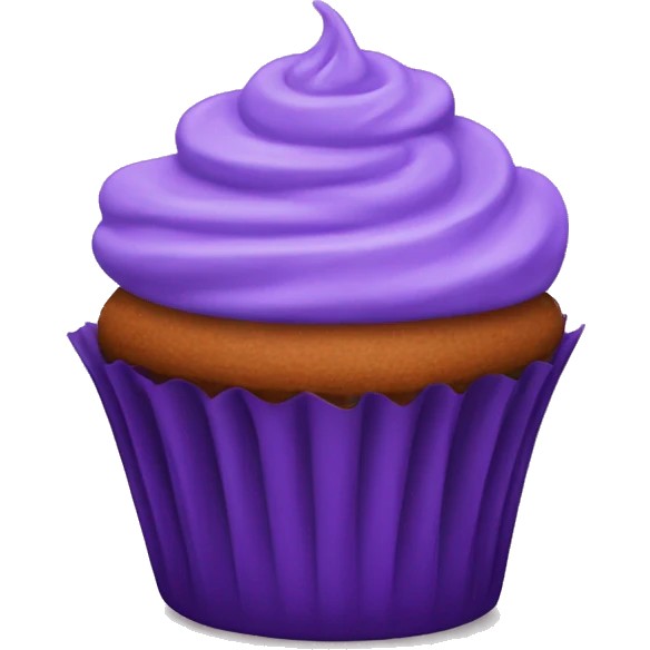 Ube cupcake emoji
