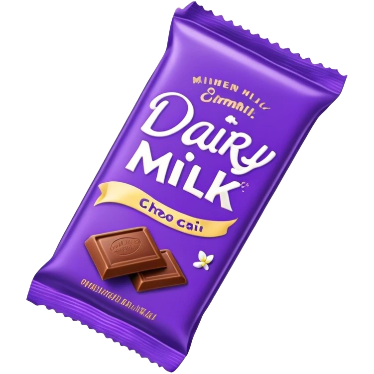 dairy milk chocolate bar, packaging emoji
