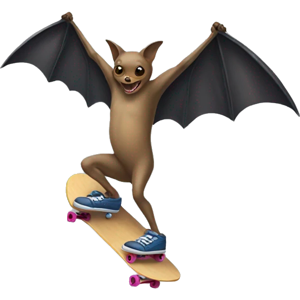 Skateboarding bat emoji