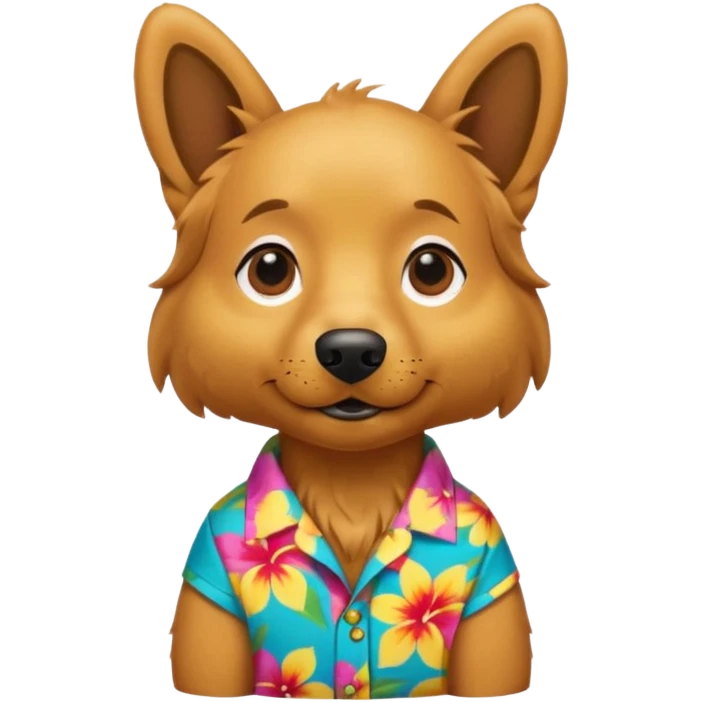 Goldern Dog – wearing colorful aloha shirt emoji