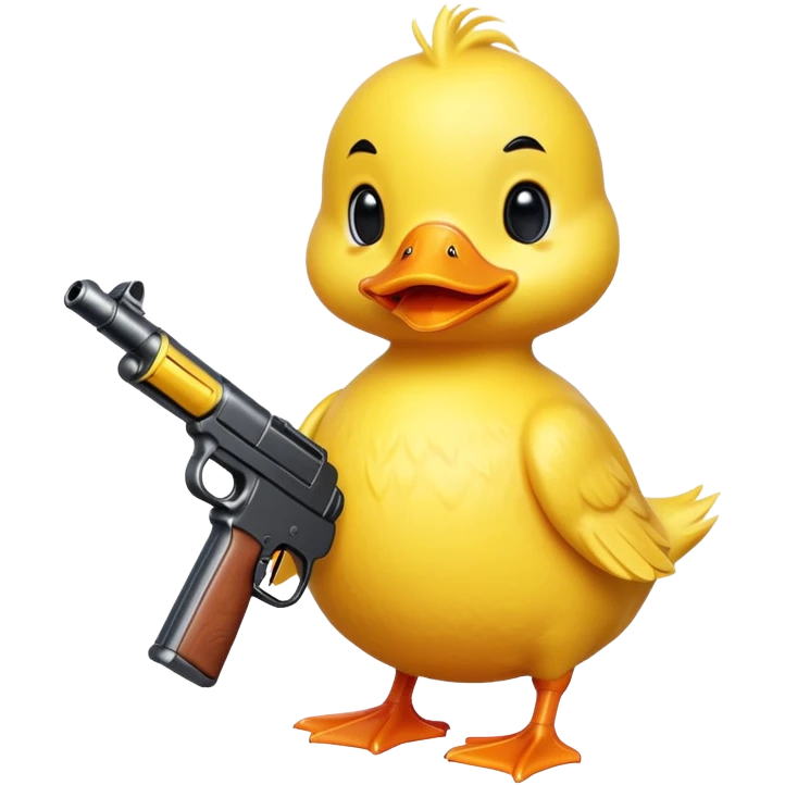 cute duck with gun emoji
