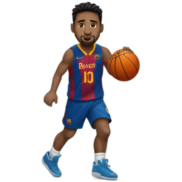 Messi playing basketball emoji