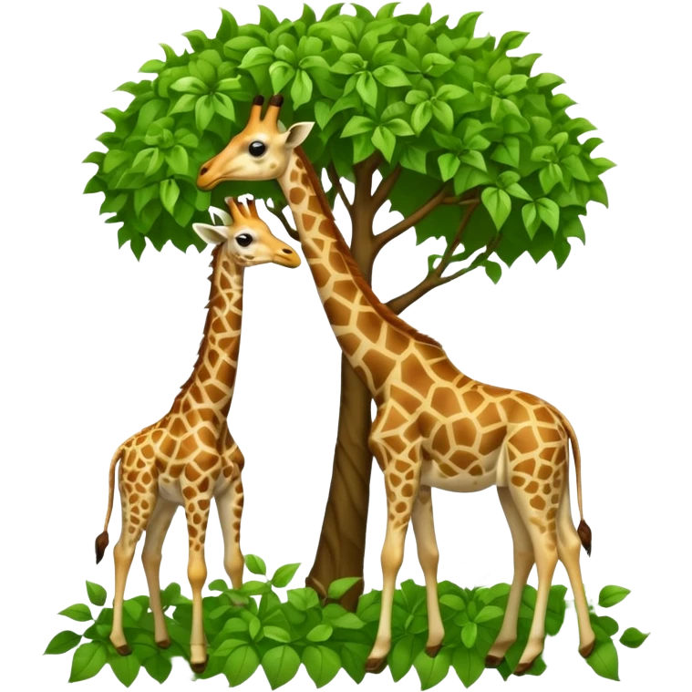 giraffe eating leaves from a tree emoji