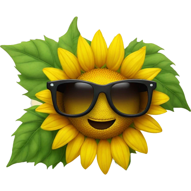 Sunflower wearing sunglasses emoji