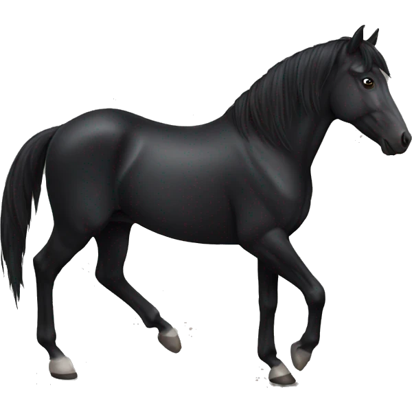 a completely black horse  emoji