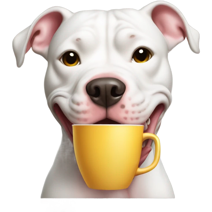 pitbull holding a cup  emoji