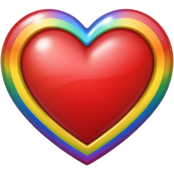 heart with rainbow sparkly border emoji