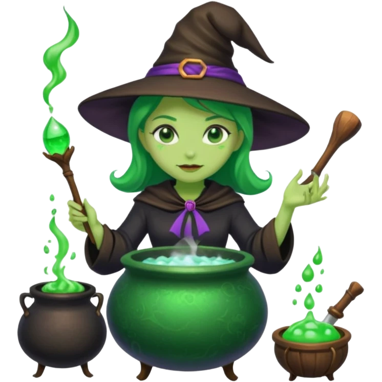 green witch cooking potion emoji