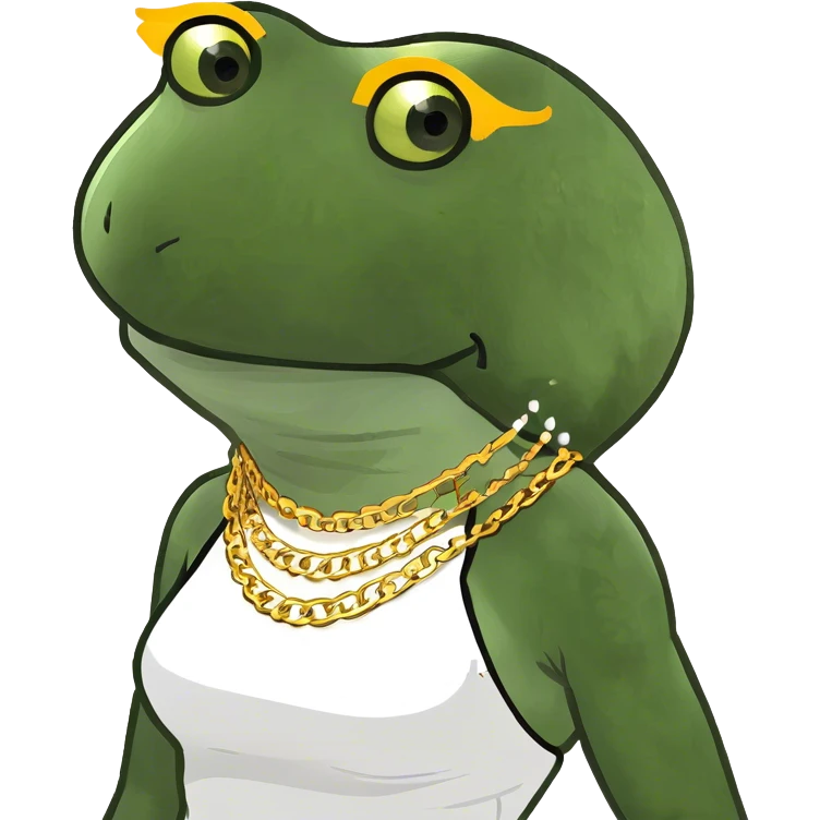 gold based swag rizz frog lady emoji