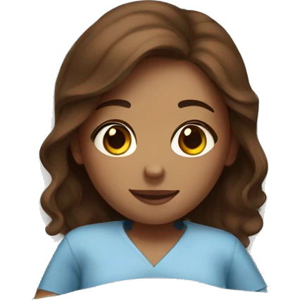 fair skin girl with warm brown hair laying in a hospital bed  emoji