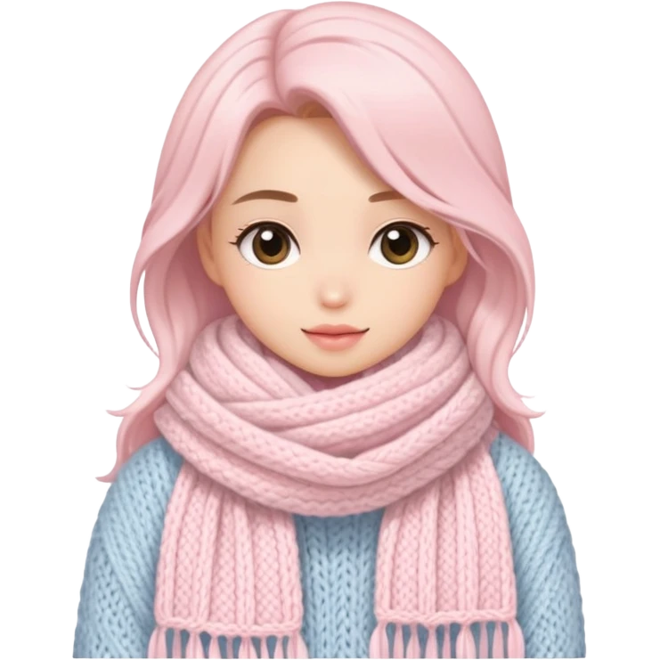 Light pink winter cozy, pretty aesthetic emoji