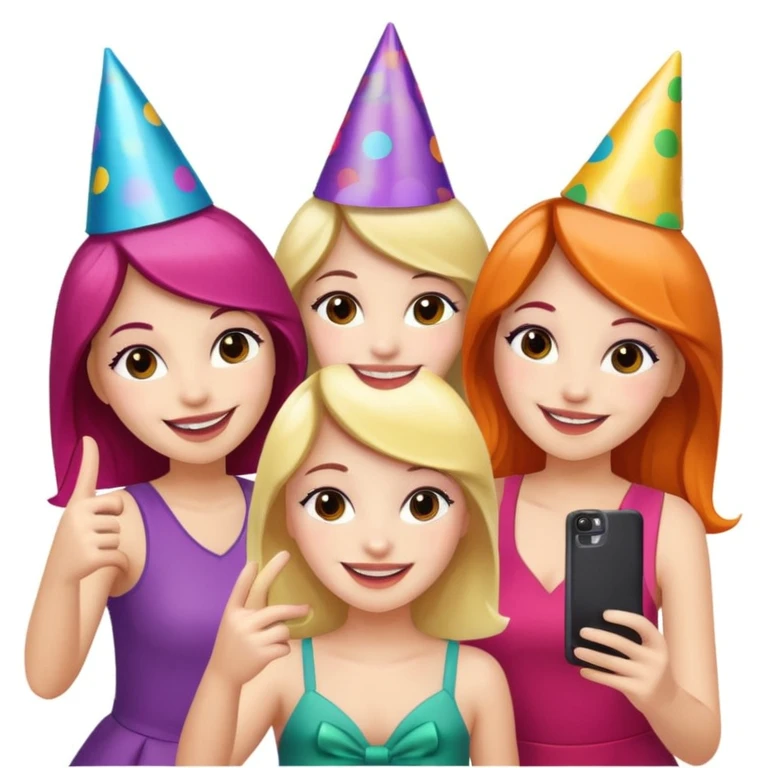 girls taking selfie in club emoji
